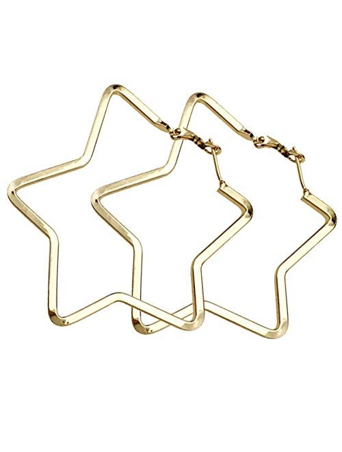 Yukhins Stainless Steel Simple Geometric Big Hoop Earring For Women Girls