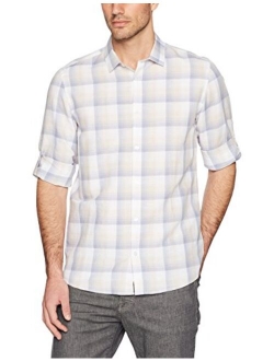 Men's Long Sleeve Button Down Plaid Shirt