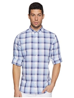 Men's Long Sleeve Button Down Plaid Shirt