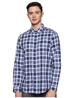 Men's Long Sleeve Button Down Plaid Shirt