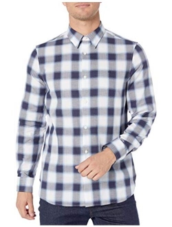 Men's Long Sleeve Button Down Plaid Shirt