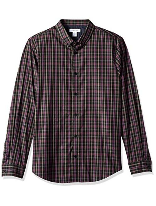 Calvin Klein Men's Long Sleeve Button Down Plaid Shirt