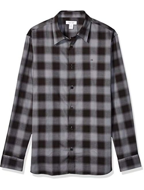 Calvin Klein Men's Long Sleeve Button Down Plaid Shirt