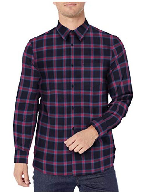 Calvin Klein Men's Long Sleeve Button Down Plaid Shirt