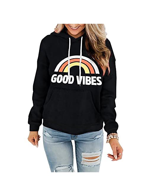 Davenil Womens Hoodies Comfy Fleece Long Sleeve Hooded Sweatshirt Pullover for Women Casual Tops with Pocket