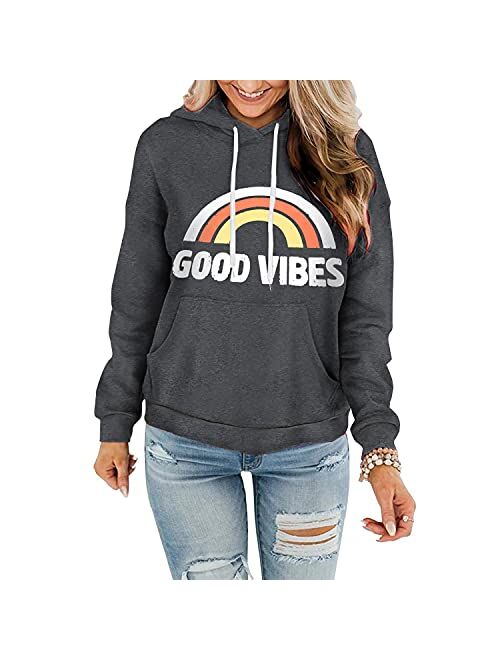 Davenil Womens Hoodies Comfy Fleece Long Sleeve Hooded Sweatshirt Pullover for Women Casual Tops with Pocket