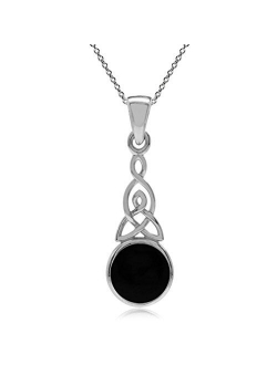 Silvershake 925 Sterling Silver Triquetra Celtic Knot Pendant with 18 Inch Necklace