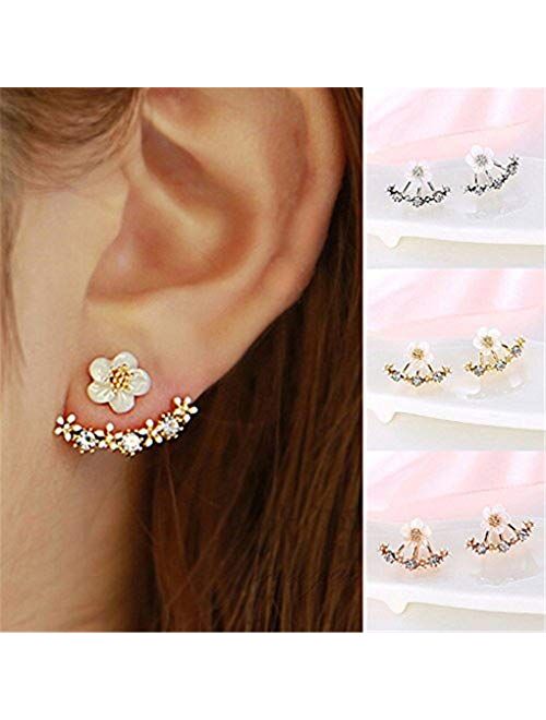 Naomi Women Fashion Accessories Crystal Stud Earrings Boucle d'oreille Femme Flower Earrings Gold Bijoux Jewelry