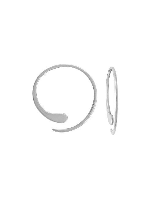 Boma Jewelry Sterling Silver Pull Through Hoop Earrings