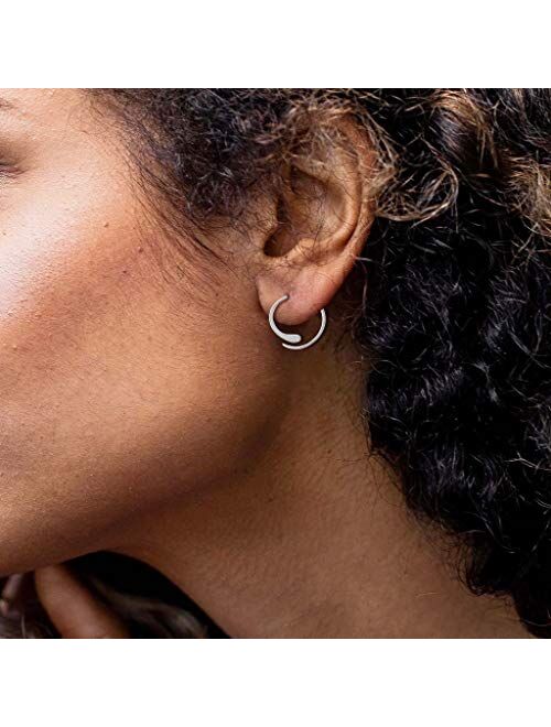 Boma Jewelry Sterling Silver Pull Through Hoop Earrings