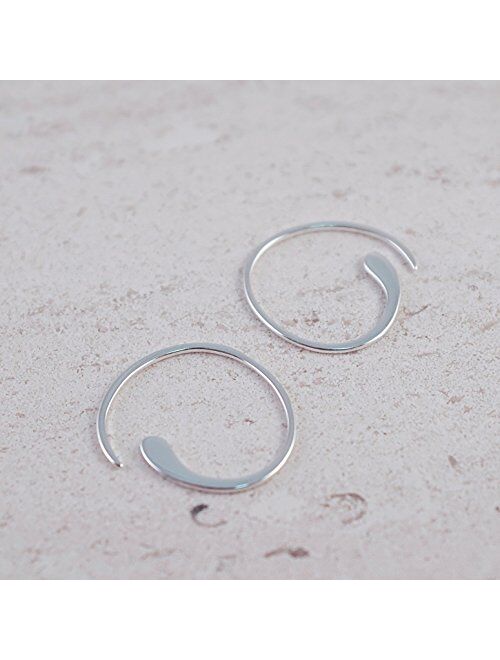 Boma Jewelry Sterling Silver Pull Through Hoop Earrings