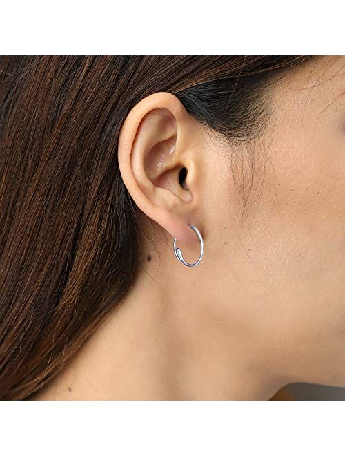 Boma Jewelry Sterling Silver Pull Through Hoop Earrings