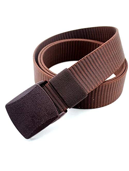 Coobbar 3-Pack Nylon Canvas Belt Plastic Buckle Belt Travel Adjustable Nylon Web Slide Belt