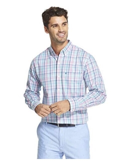 Men's Button Down Long Sleeve Stretch Performance Check Shirt