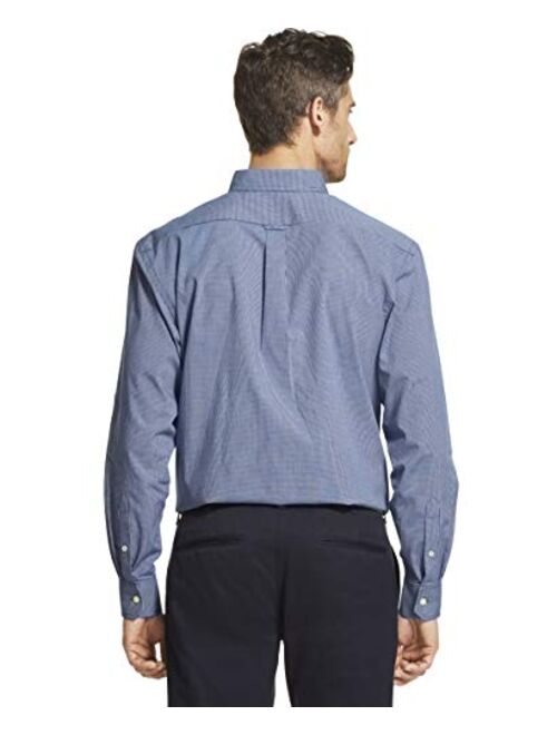 IZOD Men's Button Down Long Sleeve Stretch Performance Check Shirt