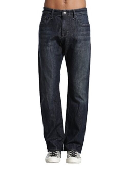 Men's Matt Mid Rise Relaxed Straight Leg Jeans