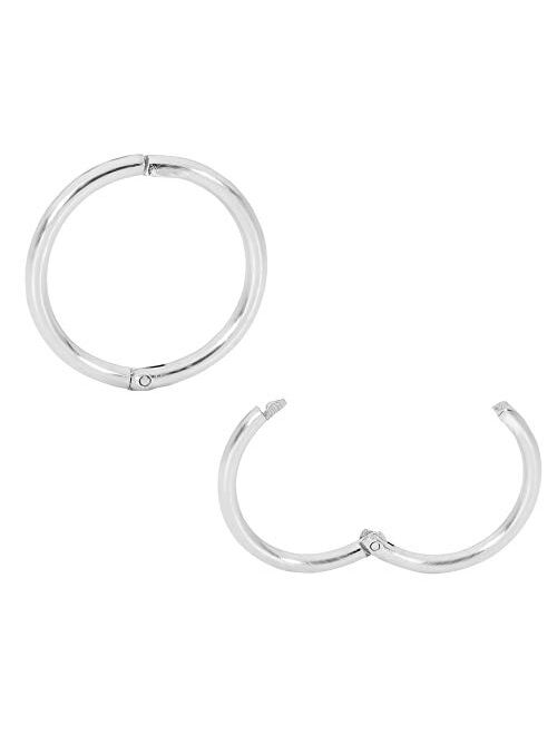 365 Sleepers 1 Pair Solid Sterling Silver 18G Hinged Hoop Sleeper Earrings Made In Australia 8mm / 10mm / 13mm / 16mm / 20mm