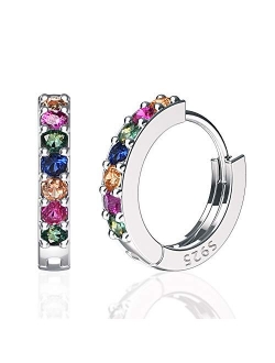 SWEETV 925 Sterling Silver Hoop Earrings for Women Girls - Tiny Small Large Huggie Hoop Earring