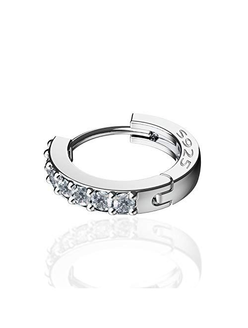 SWEETV 925 Sterling Silver Hoop Earrings for Women Girls - Tiny Small Large Huggie Hoop Earring