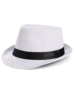 BABEYOND 1920s Panama Fedora Hat Cap for Men Gatsby Hat for Men 1920s Mens Gatsby Costume Accessories