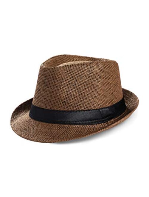 BABEYOND 1920s Panama Fedora Hat Cap for Men Gatsby Hat for Men 1920s Mens Gatsby Costume Accessories