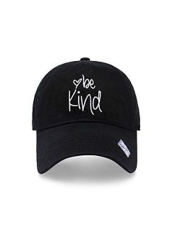 Be Kind Trendy Fashion Dad Hat Cotton Baseball Cap Polo Style Low Profile