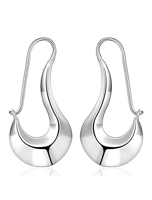 NYKKOLA Beautiful Elegant Jewelry 925 Silver Unique Simple Dangle Earrings