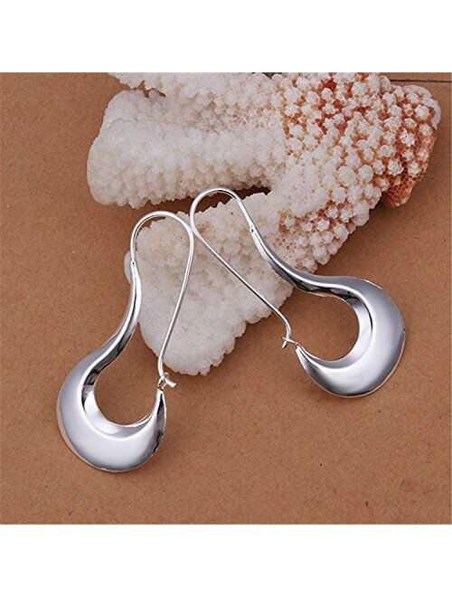 NYKKOLA Beautiful Elegant Jewelry 925 Silver Unique Simple Dangle Earrings