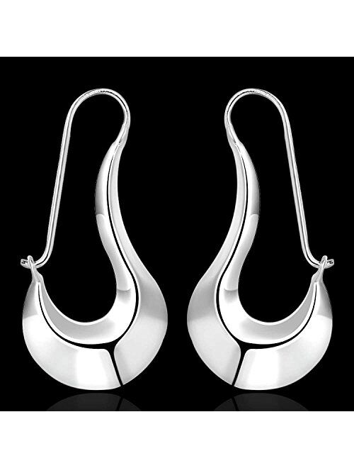 NYKKOLA Beautiful Elegant Jewelry 925 Silver Unique Simple Dangle Earrings