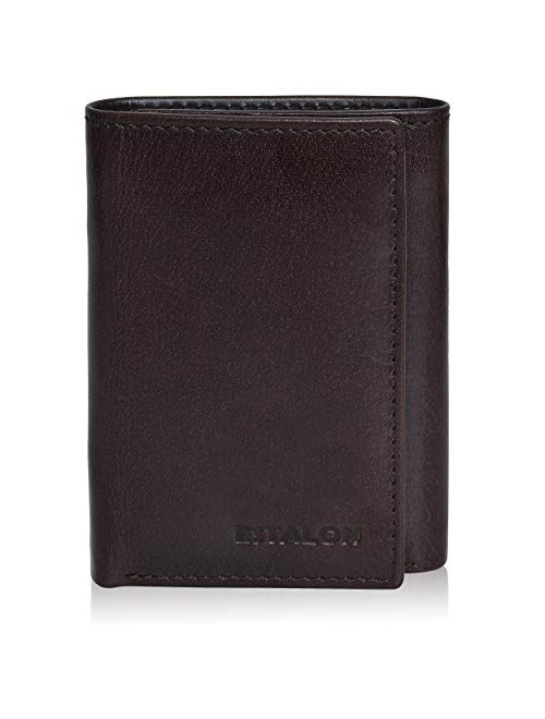 Slim RFID Wallets for Men - Genuine Leather Front Pocket Trifold Wallet