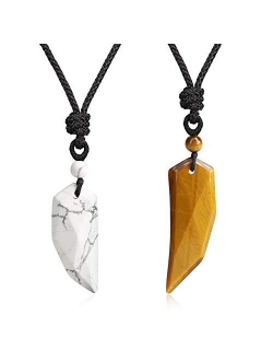 COAI Wolf Wooth Stone Matching Couples Pendant Necklaces