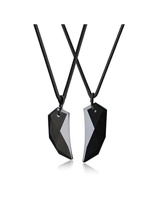 COAI Wolf Wooth Stone Matching Couples Pendant Necklaces