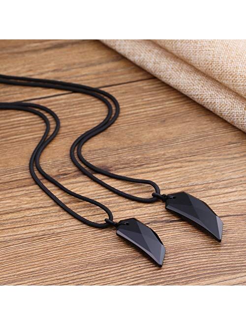 COAI Wolf Wooth Stone Matching Couples Pendant Necklaces