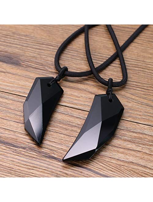 COAI Wolf Wooth Stone Matching Couples Pendant Necklaces