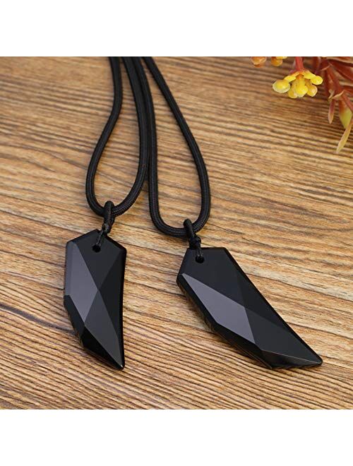 COAI Wolf Wooth Stone Matching Couples Pendant Necklaces