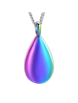 Carved Teardrop Keepsake Ashes Necklace Urn Pendant Cremation Memorial Jewelry