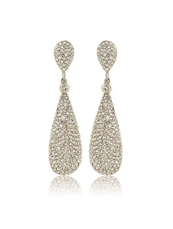 Moonstruck Costume Jewelry Women's Champagne Diamond Golden Dangle Drop Earrings