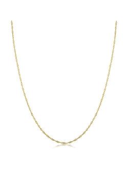 Kooljewelry 10k Yellow Gold Singapore Chain Necklace (0.7 mm, 1 mm, 1.4 mm, 1.7 mm)