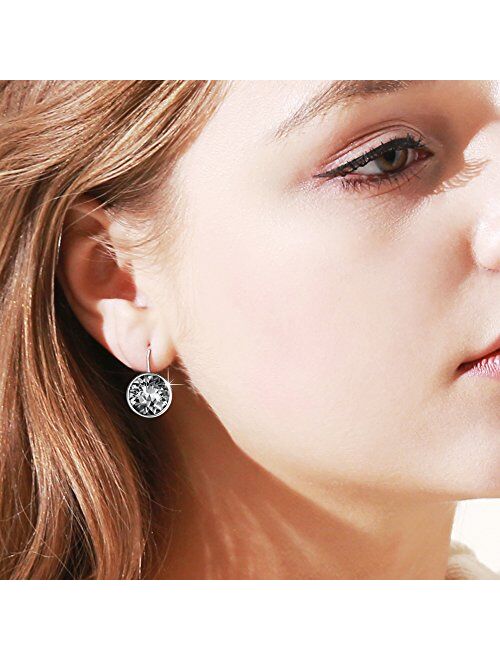 Xuping Sparkle Hoop Earrings Crystals from Swarovski Women Girl Elegant Party Jewelry