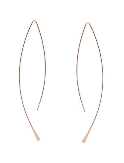 Humble Chic Upside Down Hoop Earrings - Hypoallergenic Lightweight Wire Needle Drop Dangle Threader Hoops for Women, Safe for Sensitive Ears - Plated in 925 Sterling Silv