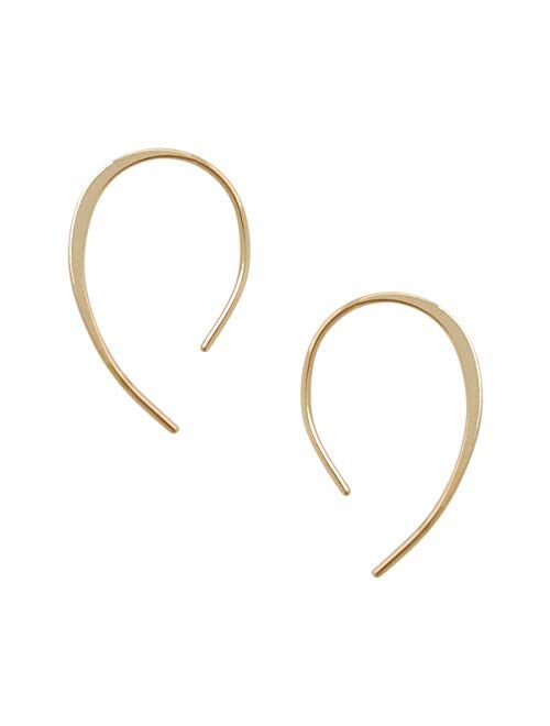 Humble Chic Upside Down Hoop Earrings - Hypoallergenic Lightweight Wire Needle Drop Dangle Threader Hoops for Women, Safe for Sensitive Ears - Plated in 925 Sterling Silv