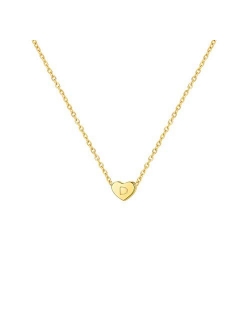 Tiny Gold Heart Choker Necklace,Dainty Cute Initial Heart Pendant Necklace,Rose Necklace,CZ Necklaces for Girls and Women