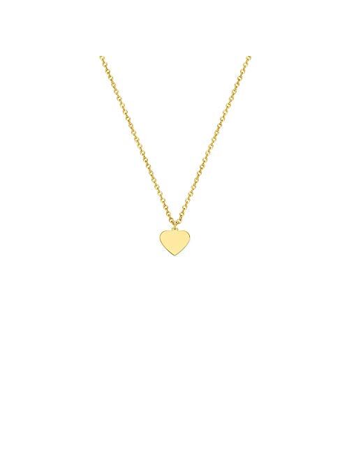 Tiny Gold Heart Choker Necklace,Dainty Cute Initial Heart Pendant Necklace,Rose Necklace,CZ Necklaces for Girls and Women