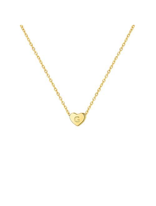 Tiny Gold Heart Choker Necklace,Dainty Cute Initial Heart Pendant Necklace,Rose Necklace,CZ Necklaces for Girls and Women