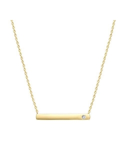 14K Gold Plated Swarovski Crystal Birthstone Bar Necklace | Dainty Necklace | Gold Necklaces for Women |