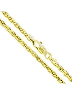 Sterling Silver Men's Diamond-Cut Rope Chain 3mm 3.3mm 3.7mm 4.7mm 5.4mm 6mm 7mm 8mm Solid 925 Italy Heavy Necklace