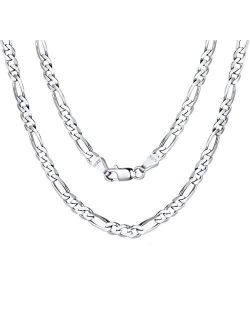 ChainsPro Mens NK 3:1 Figaro Chain Necklace-4/5/6/7.5/8/9/12/13MM Width, 18K Gold Plated/316L Stainless Steel/Black, 18-30" (Send Gift Box)