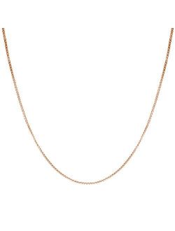 Honolulu Jewelry Company 14K Solid Gold 0.7mm Box Chain Necklace, 16" - 30"