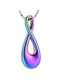 Imrsanl Cremation Jewelry Infinity Urn Pendants for Ashes Holder Memorial Keepsake Urn Necklace Cremation Ashes Jewelry for Pet/Human