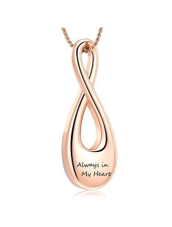 Imrsanl Cremation Jewelry Infinity Urn Pendants for Ashes Holder Memorial Keepsake Urn Necklace Cremation Ashes Jewelry for Pet/Human